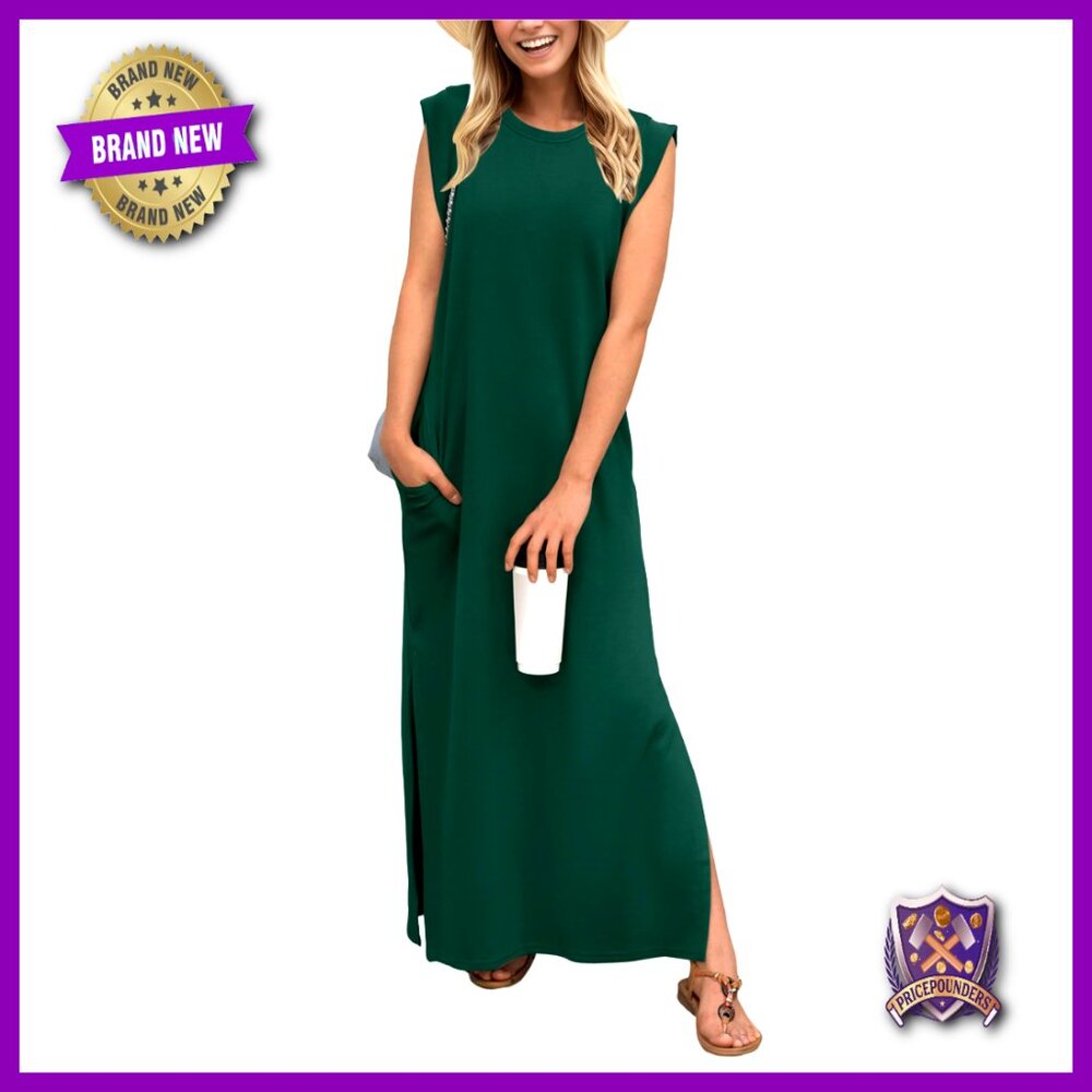 Loose Maxi Dress with Pockets, Wrinkle-Free Rayon Blend, XXS-4XL